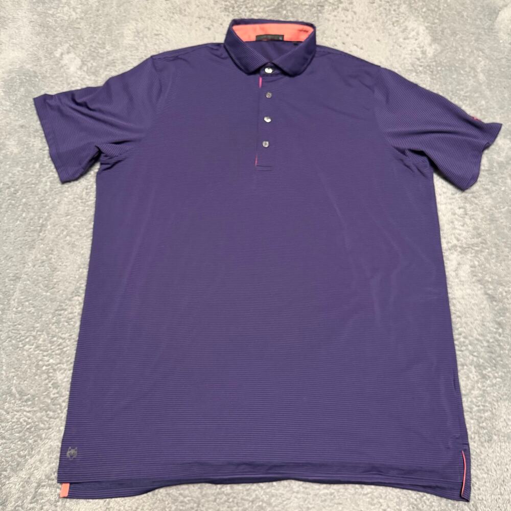 Greyson Golf Polo Shirt Mens XL Purple Striped Performance